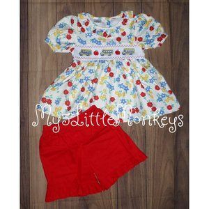 Boutique School Bus Girls Smocked Tunic Shorts Back to School Outfit Set